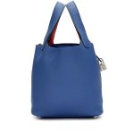 Hermès Bleu Brighton Clemence and Capucine Swift Verso Picotin Lock 18 Palladium Hardware - Image 3